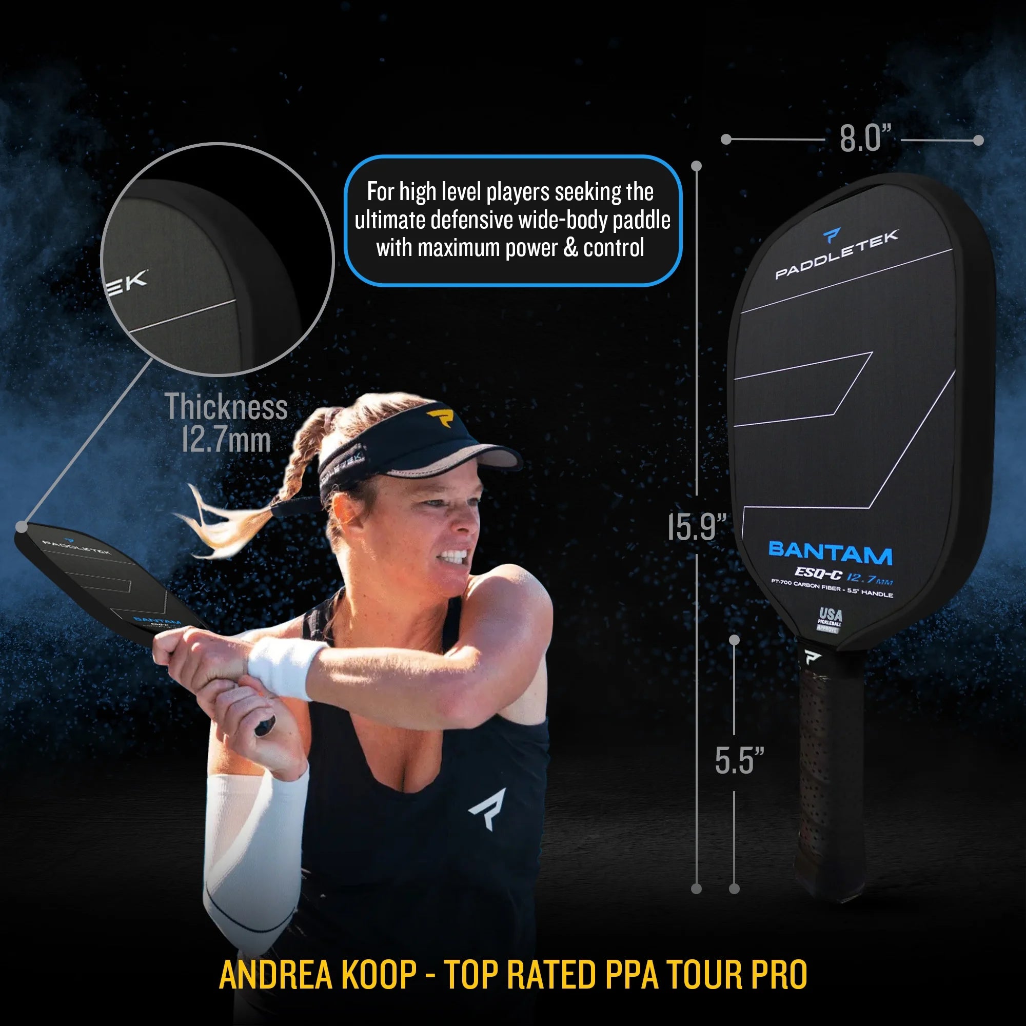 Bantam ESQ-C 12.7mm Pickleball Paddle