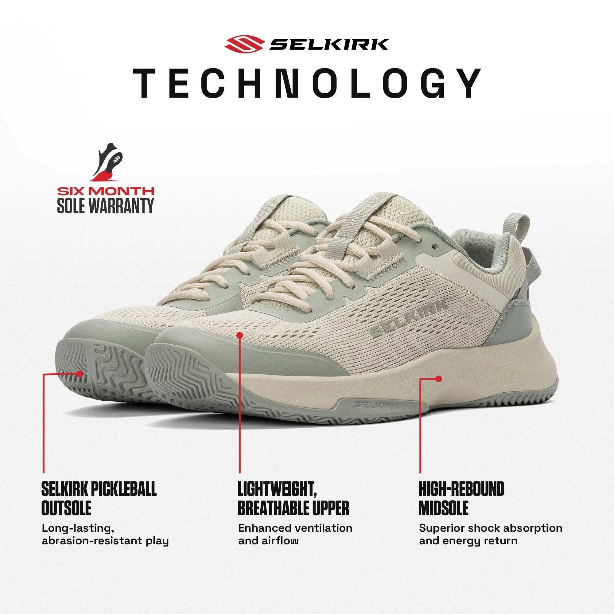 Selkirk CourtStrike Pickleball Shoes - Material