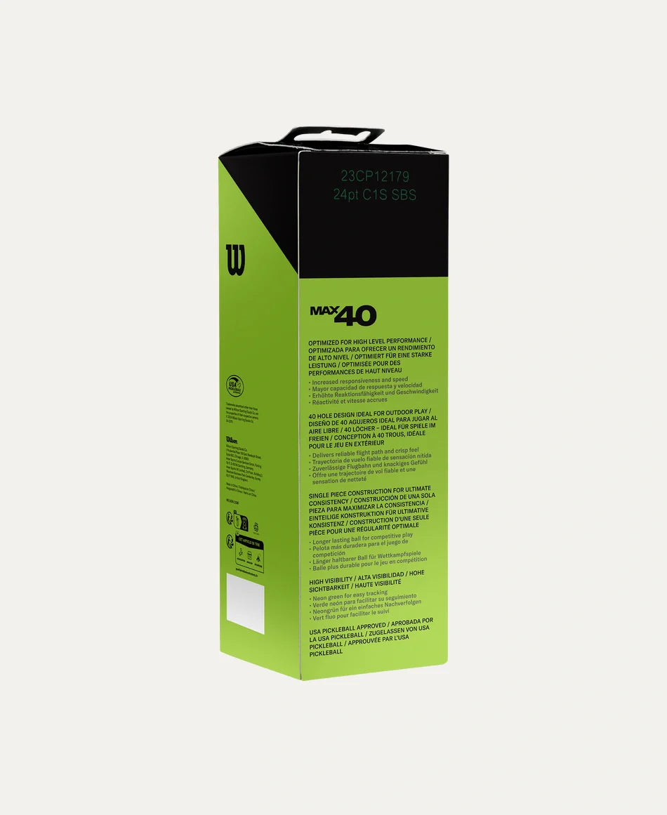 Max 40 Outdoor Pickleballs: 3 Pack